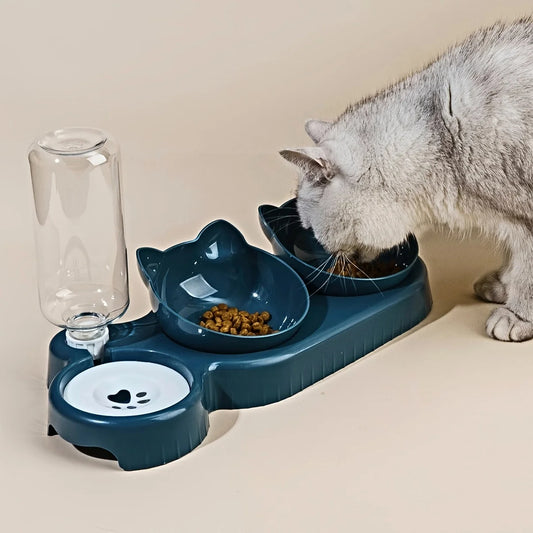 Gamelles 3 en 1 avec Abreuvoir – Confort et Hydratation pour Chats et Chiens