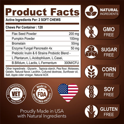 Great Poop – Probiotiques et Fibres Naturelles pour Chiens – Digestion Saine & Transit Régulier