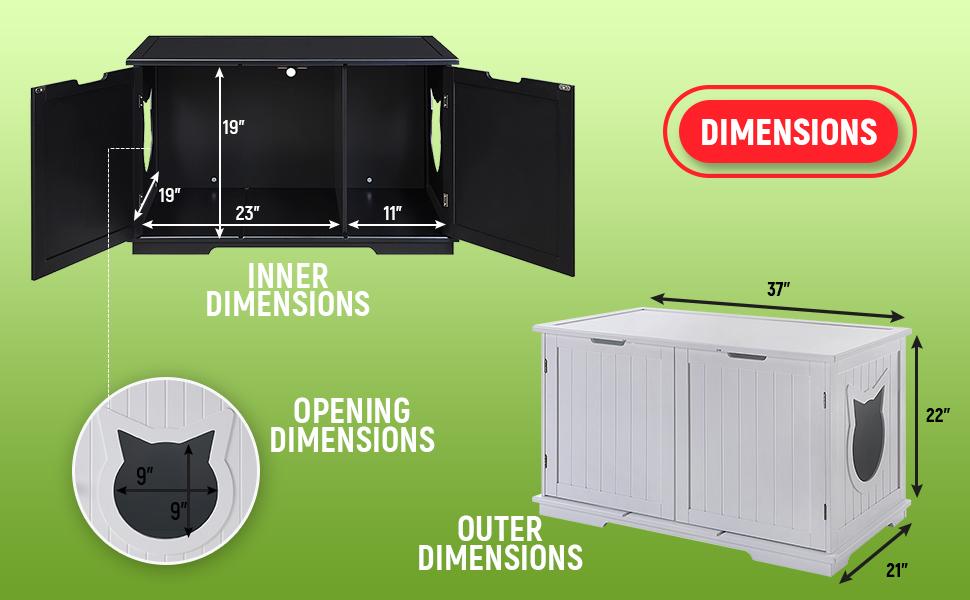 Meuble Cache-Litière XL pour Chat – Banc & Maison Élégante Multifonction