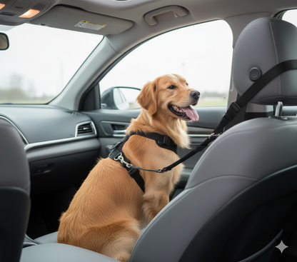 Ceinture de Sécurité 2-en-1 pour Animaux - Voyages Sûrs et Confortables