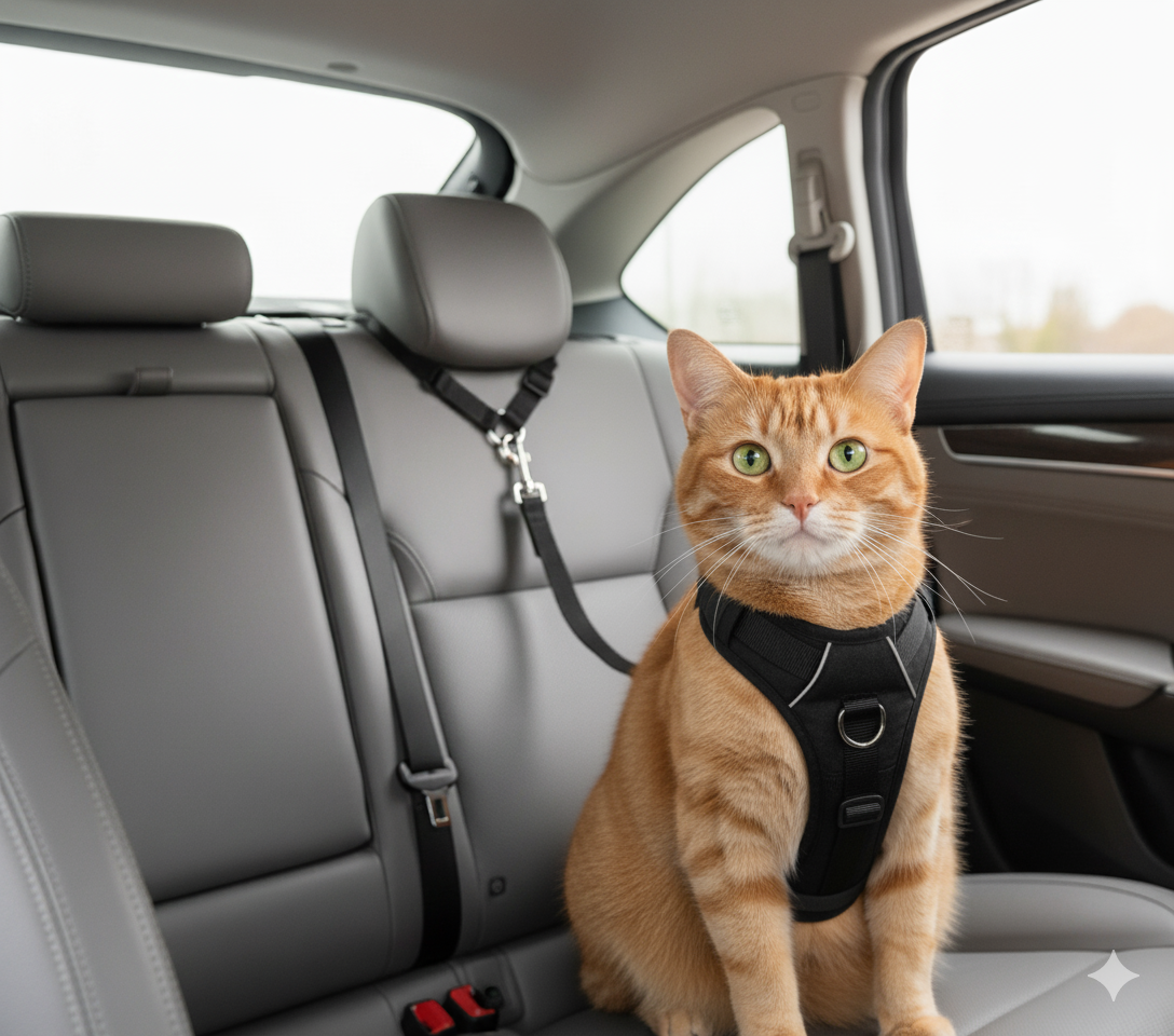 Ceinture de Sécurité 2-en-1 pour Animaux - Voyages Sûrs et Confortables