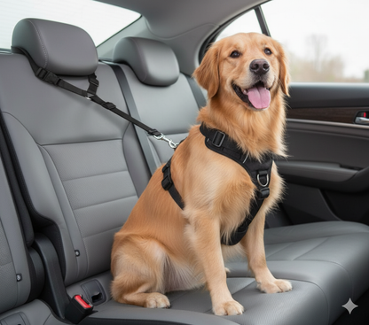Ceinture de Sécurité 2-en-1 pour Animaux - Voyages Sûrs et Confortables