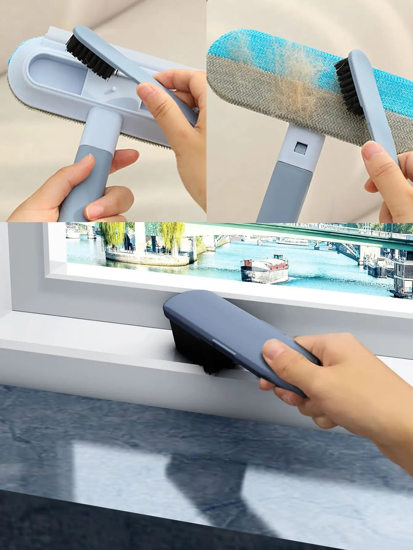 Brosse Anti-Poils Multifonction avec Long Manche – Maison Propre sans Effort