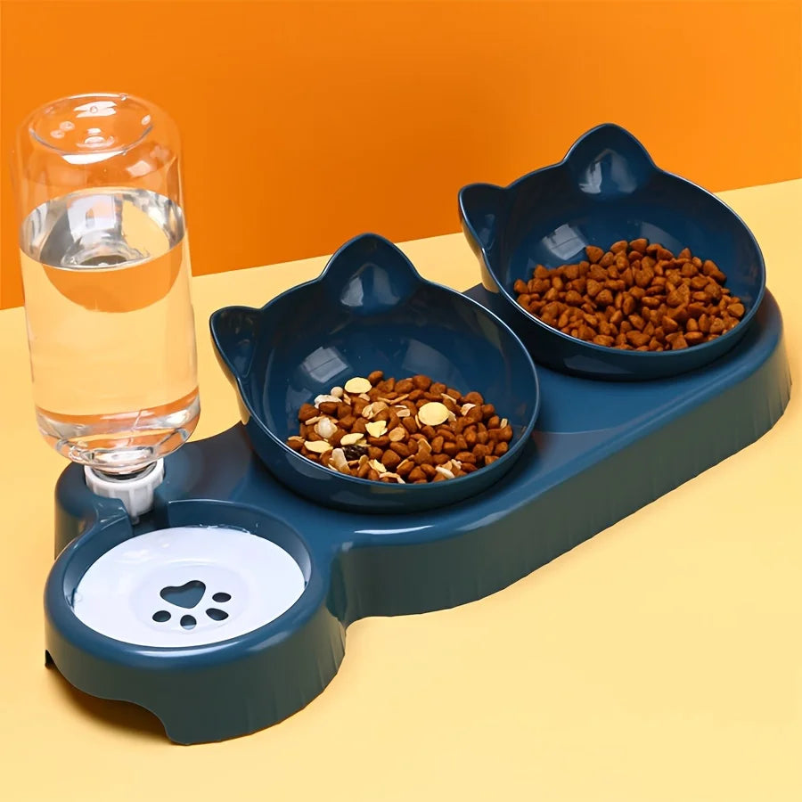 Gamelles 3 en 1 avec Abreuvoir – Confort et Hydratation pour Chats et Chiens