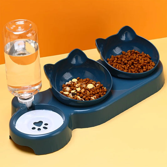 Gamelles 3 en 1 avec Abreuvoir – Confort et Hydratation pour Chats et Chiens
