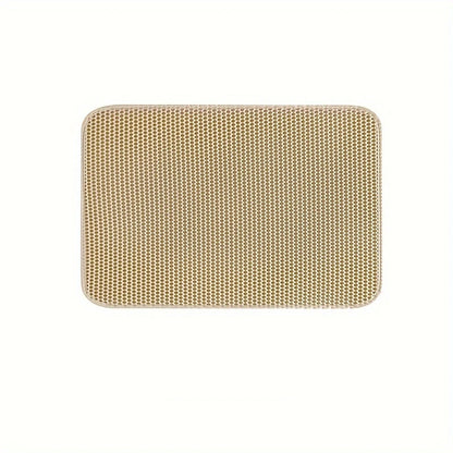 Tapis à Litière Grande Taille – Design Nid d’Abeille Double Couche