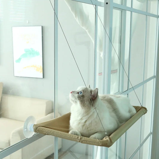Hamac de Fenêtre pour Chat – Perchoir Suspendu avec Ventouses Résistantes jusqu'à 20 kg