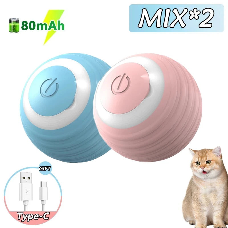 Lot de 2 Balles Interactives pour Chat – Jeu et Stimulation