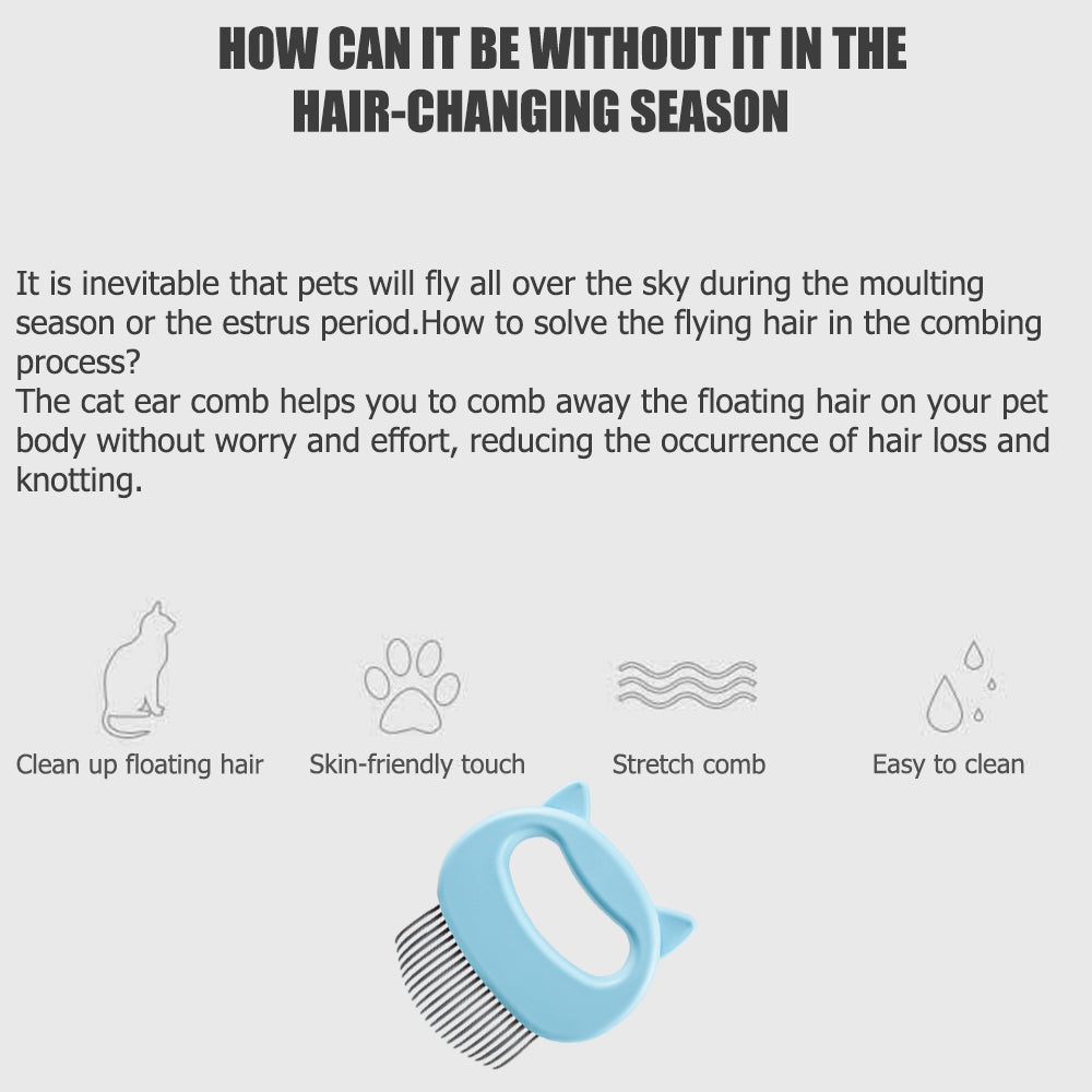 Brosse de Massage pour Animaux – Détente et Élimination des Poils Morts