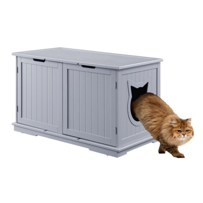 Meuble Cache-Litière XL pour Chat – Banc & Maison Élégante Multifonction