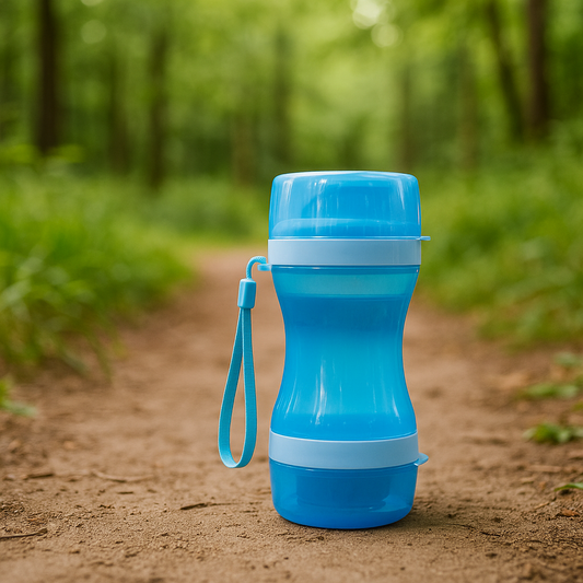 Bouteille 2-en-1 avec Compartiments Eau et Nourriture - Marque Pettap